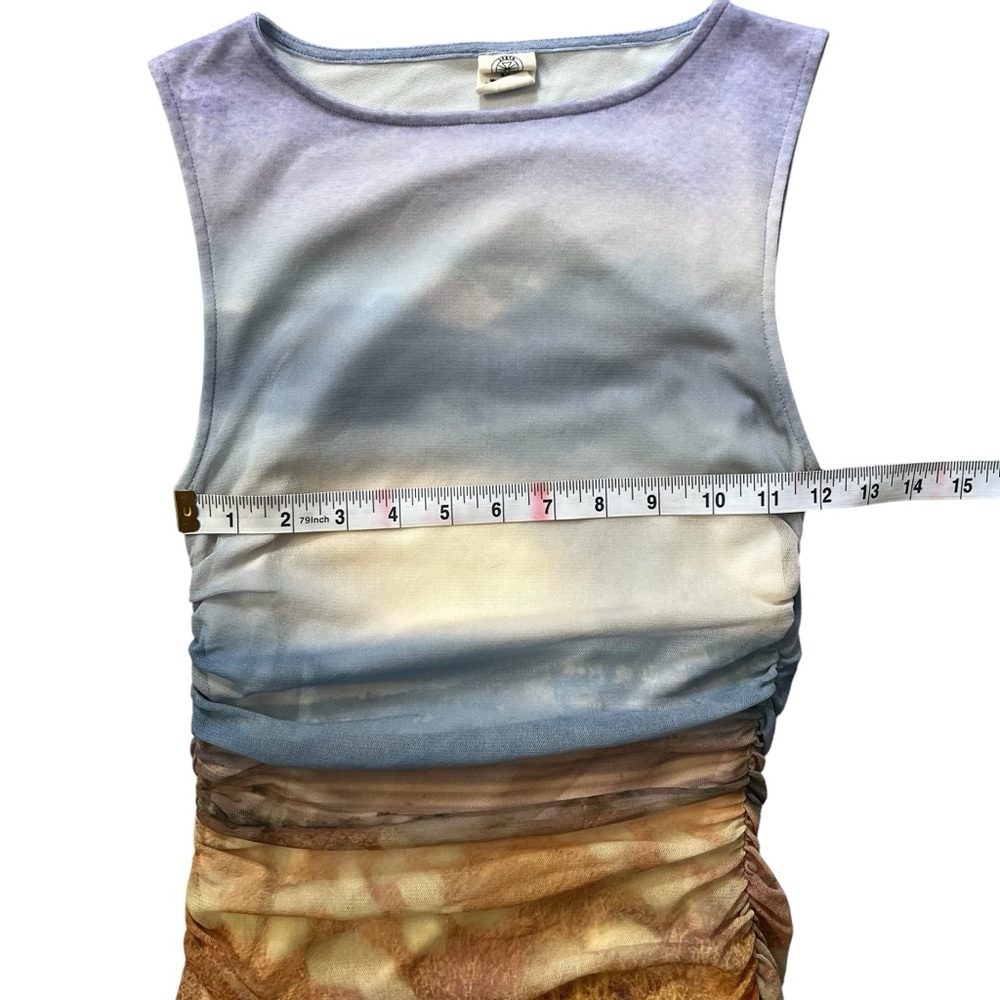 Urban Outfitters Mesh Landscape Y2K Mini Dress Size Small - Picture 13 of 13